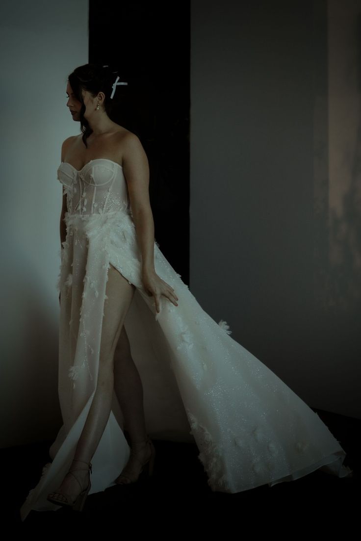 woman in a wedding gown