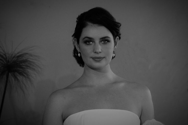 close up of a bride in black and white